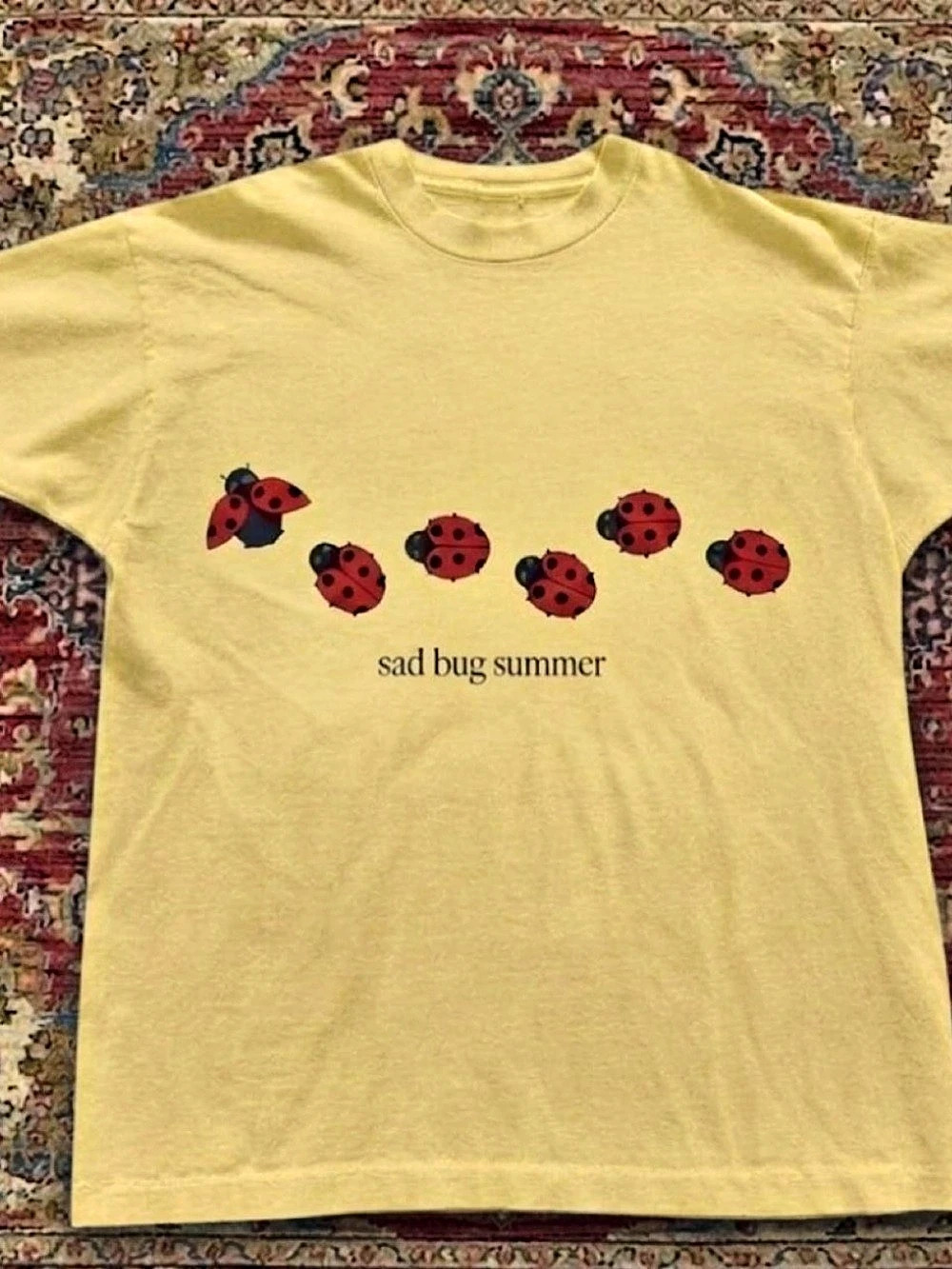 Gildan yellow Sad Bug Summer Graphic Tee